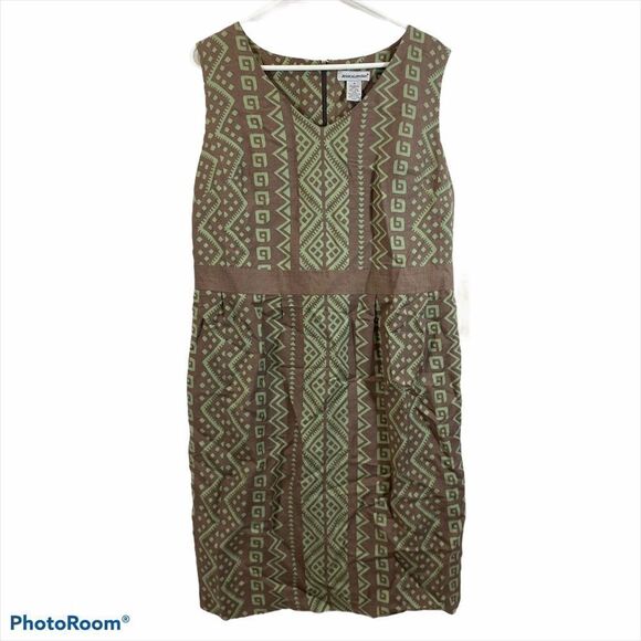 NWT Jessica London Linen Blend Print Dress Size 14 - Picture 1 of 10